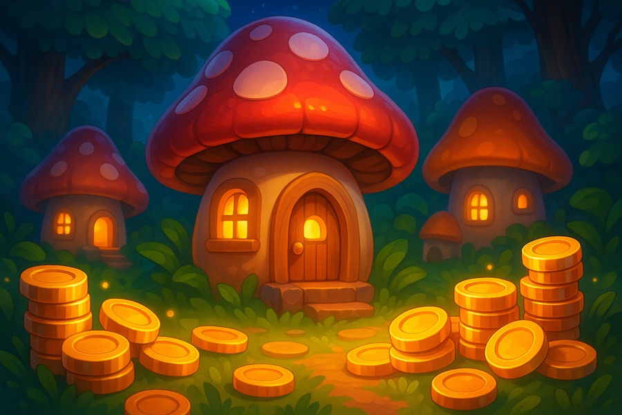 Mushroom Village — free social game key art