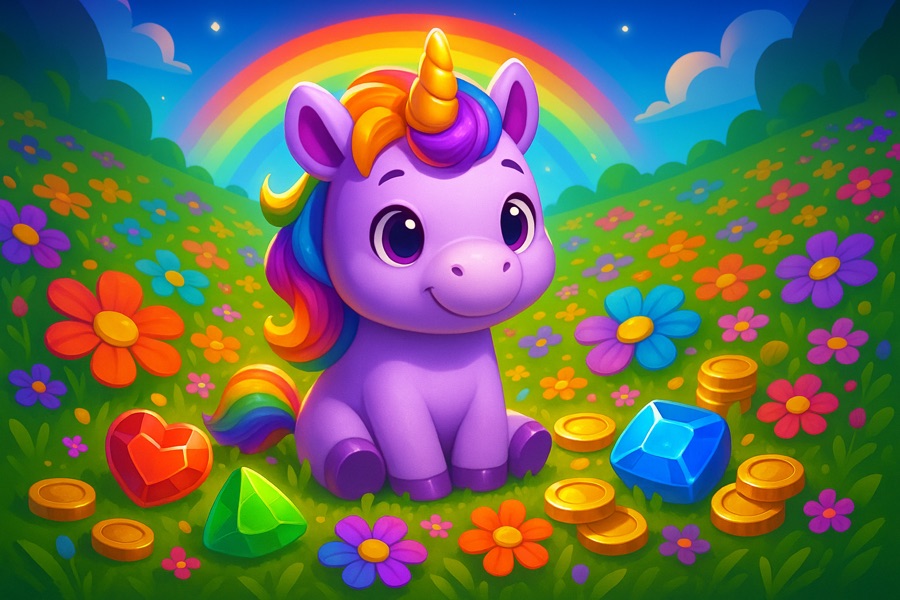 Unicorn Meadow — free social game key art